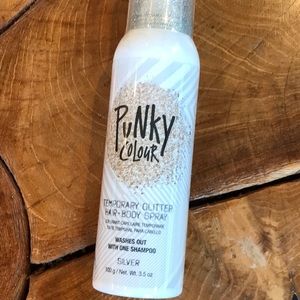 Punky color temporary glitter hair and body spray in silver